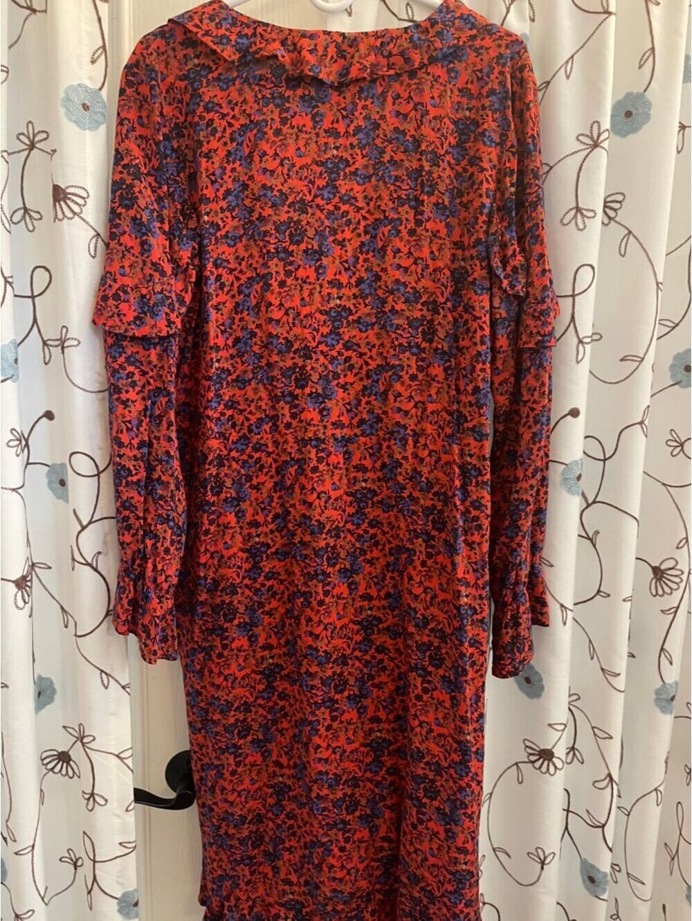 NWOT | H&M | 14 | Floral Faux Wrap Ruffle Midi Dress - Picture 8 of 10